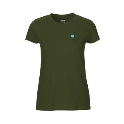 HerzShirt Women Rundhals // Moosgrün