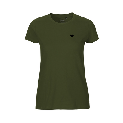 HerzShirt Women Rundhals // Moosgrün