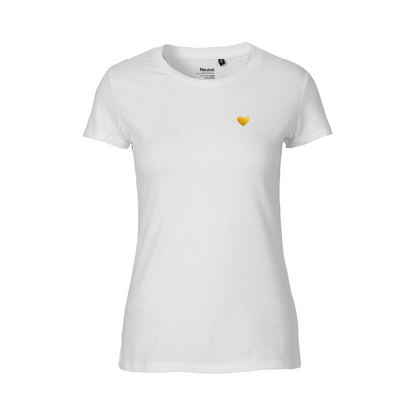 HerzShirt Women Rundhals // Weiß-Gold // sofort verfügbar