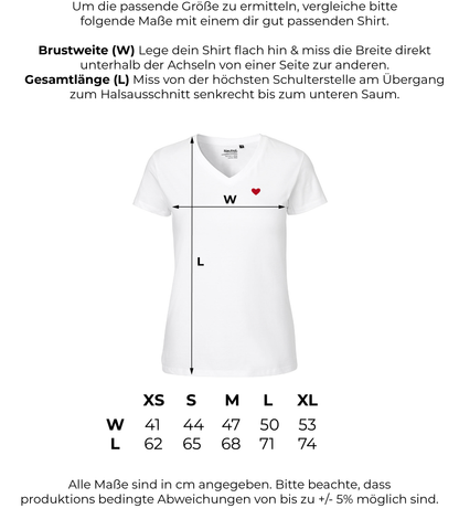 HerzShirt Women V-Neck // Weiß