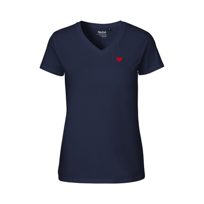 HerzShirt Women V-Neck // Nachtblau