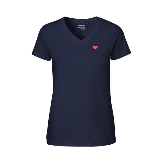 HerzShirt Women V-Neck // Nachtblau S // sofort verfügbar