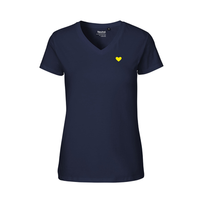 HerzShirt Women V-Neck // Nachtblau