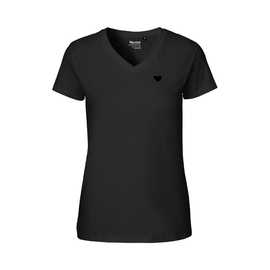 HerzShirt Women V-Neck // Schwarz L // sofort verfügbar