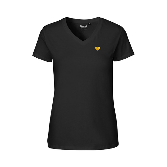 HerzShirt Women V-Neck Schwarz // X-MAS✨Special