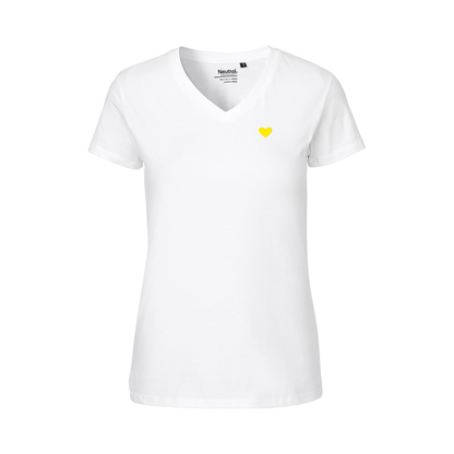 HerzShirt Women V-Neck // Weiß